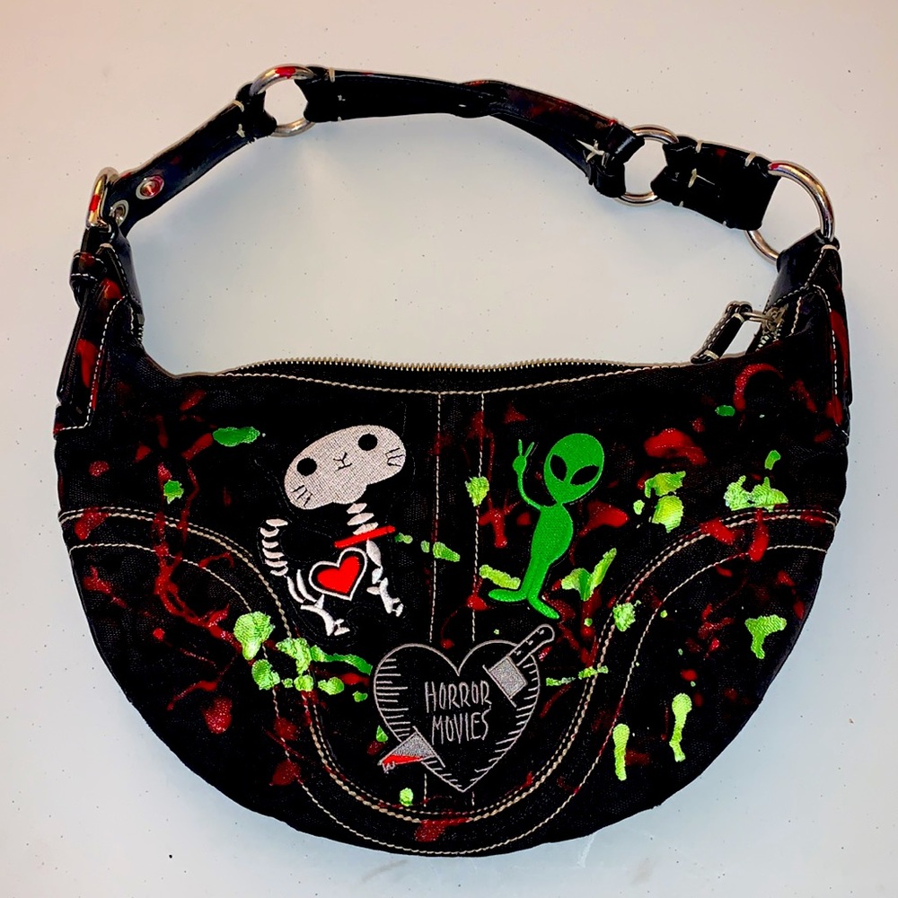 👻 Coach redesigned paint splatter hobo, Horror, Halloween bag, tote, graphic